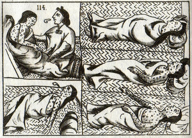 Huey cocoliztli, fragmento de códice sobre la epidemia de cocoliztli en 1576