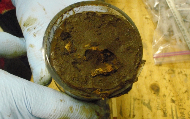 Muestras de sedimentos bajo el giro océanico del Pacífico sur