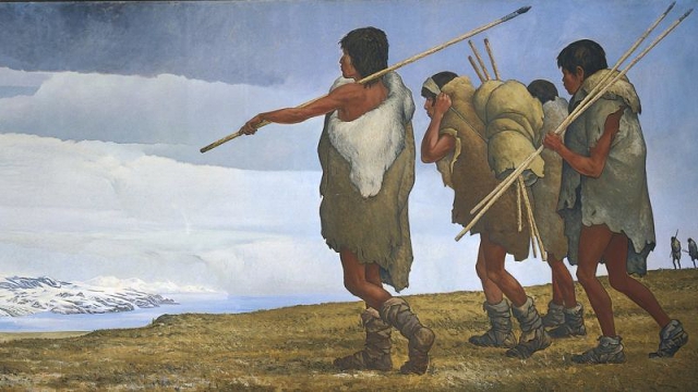 Representación artística de la cultura Clovis Representación artística de la cultura Clovis