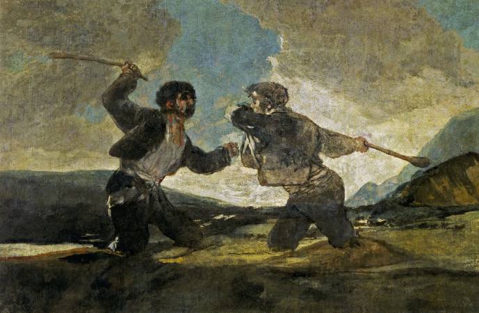 Duelo a garrotazos o La riña. Mural de Francisco de Goya Duelo a garrotazos o La riña. Mural de Francisco de Goya